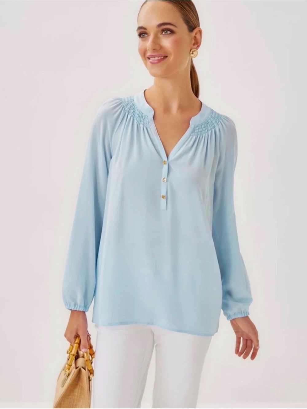 New Lilly Pulitzer Elsa Silk Top Bluette, Size XXL - Retail $178
